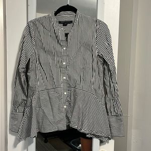 French Connection Button Down Peplum Blouse